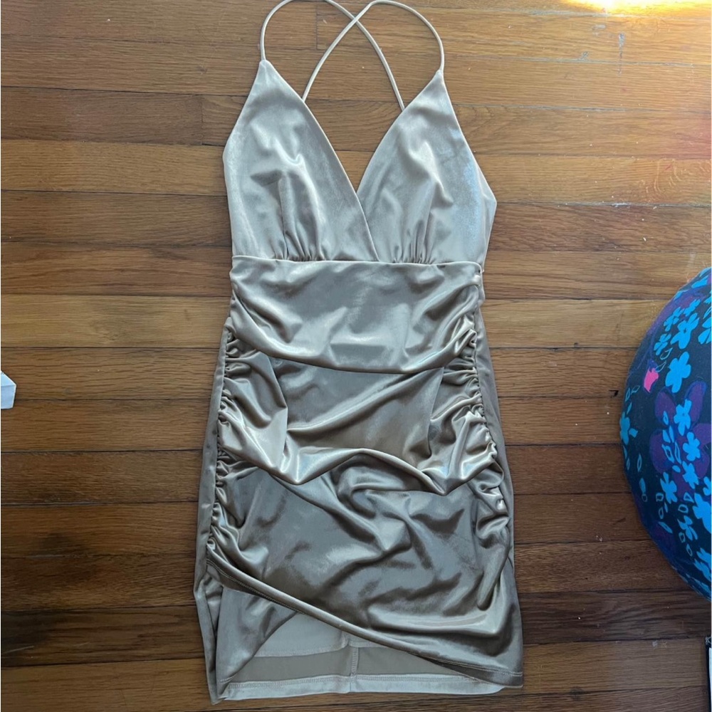 Velvet Gold Mini Dress